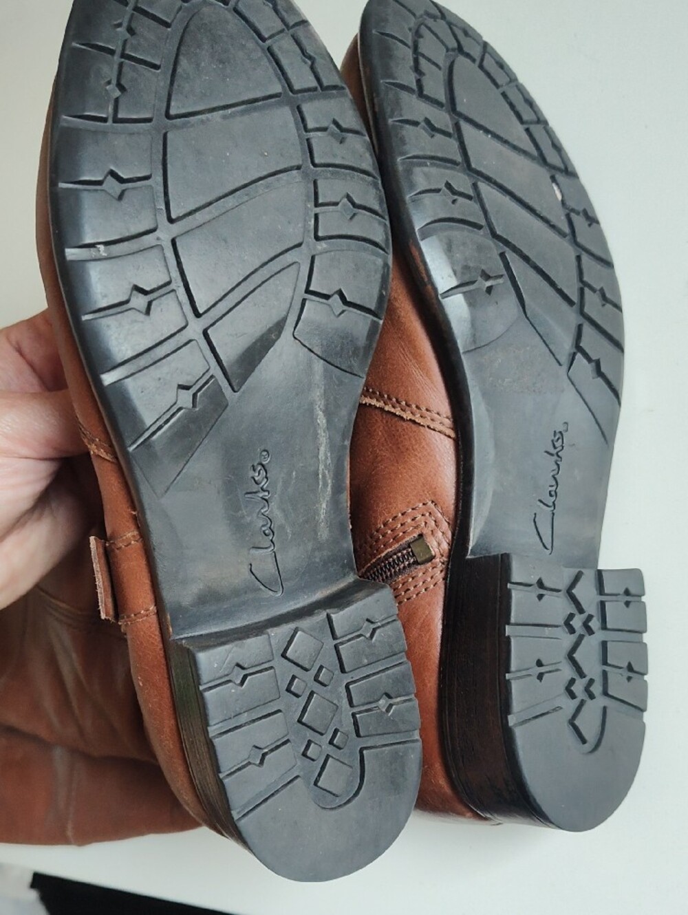 Clarks Brown Leather Knee-High Riding Boots - Picture 6 of 6